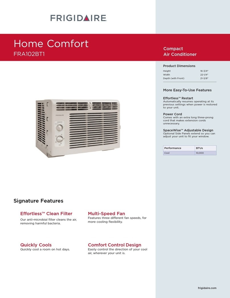 Frigidaire FRA102BT1 User manual Frigidaire FRA102BT1 User manual