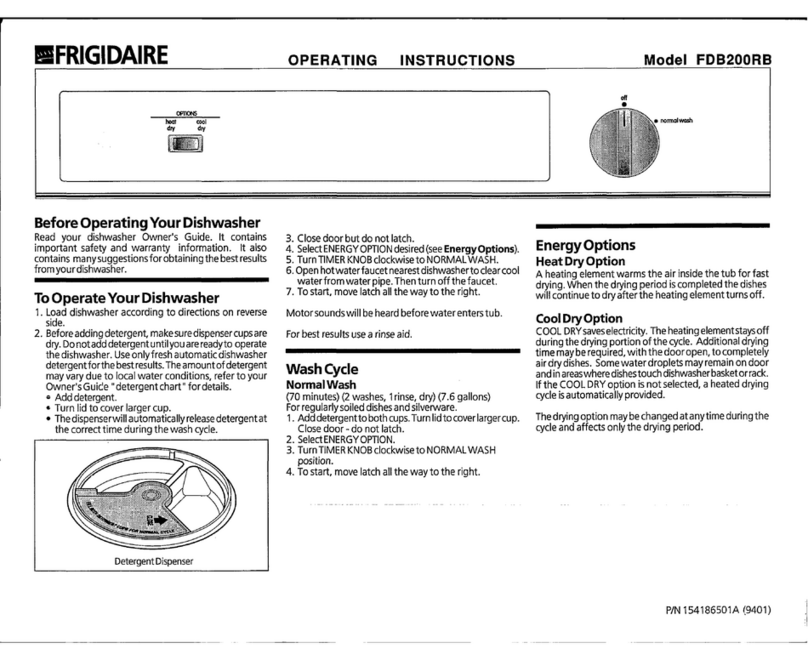 Frigidaire FDB200RB User manual