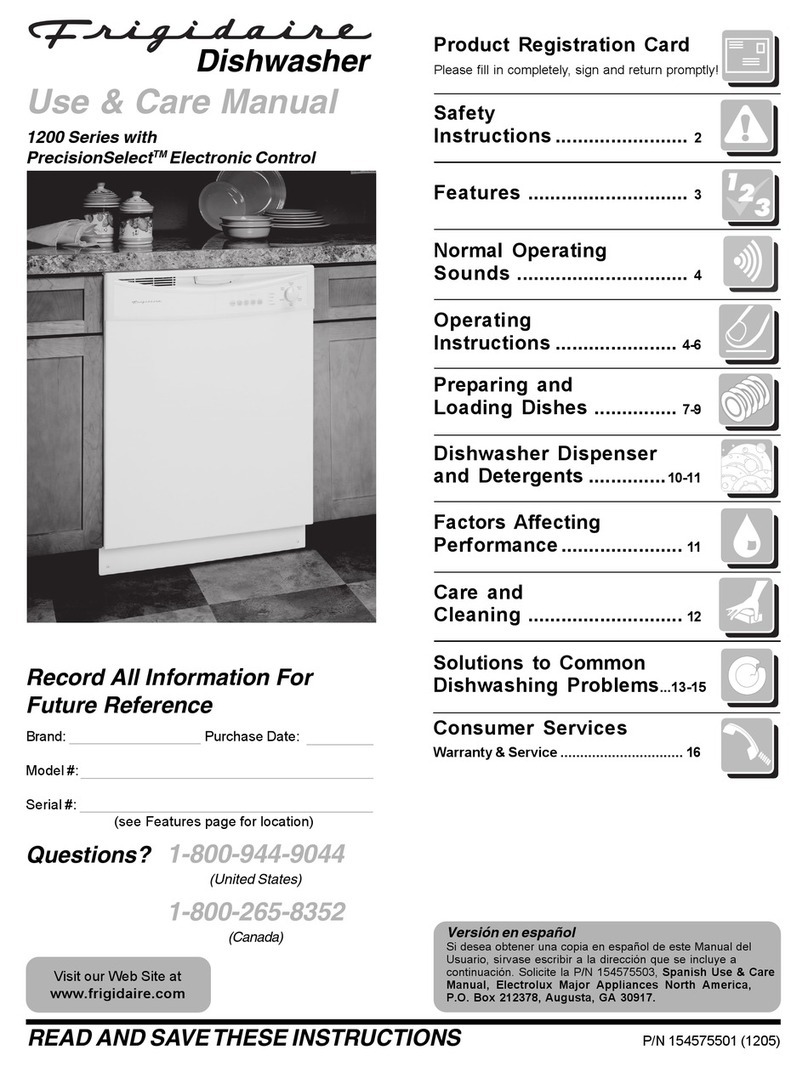 Frigidaire FDB1250RES2 use and care manual