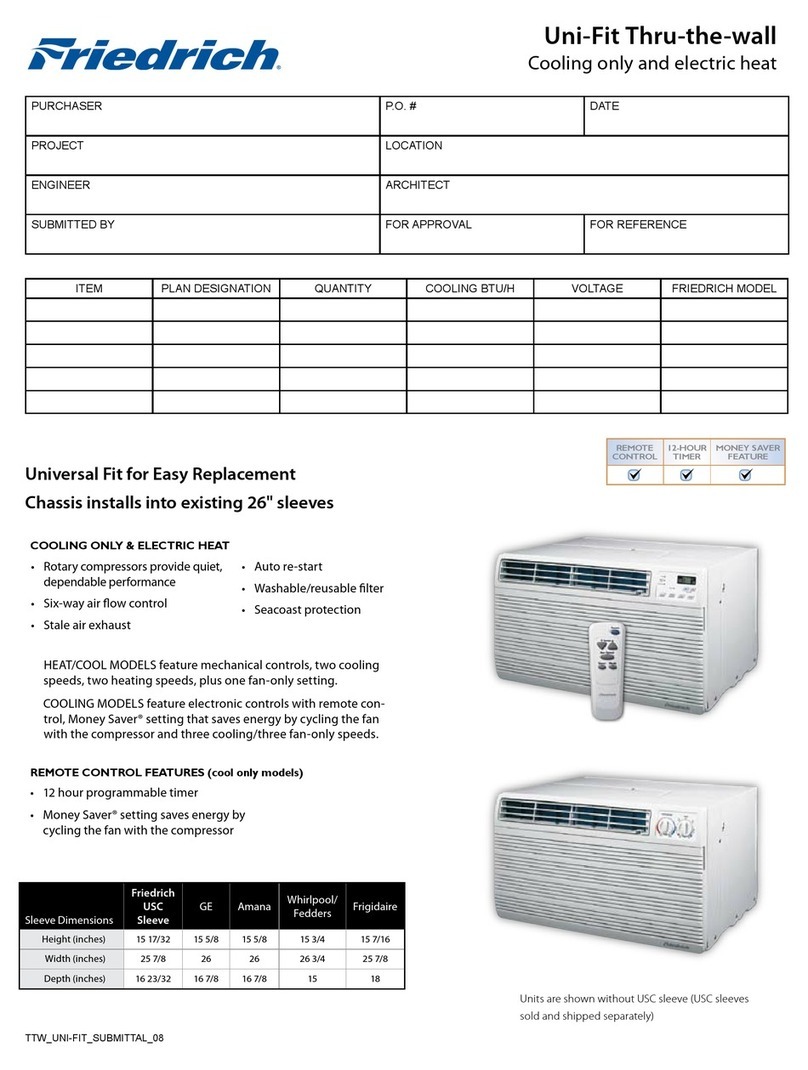 Friedrich Uni-Fit UE08A13B User manual