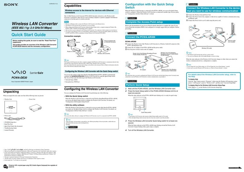 Sony VAIO PCWA-DE30 User manual