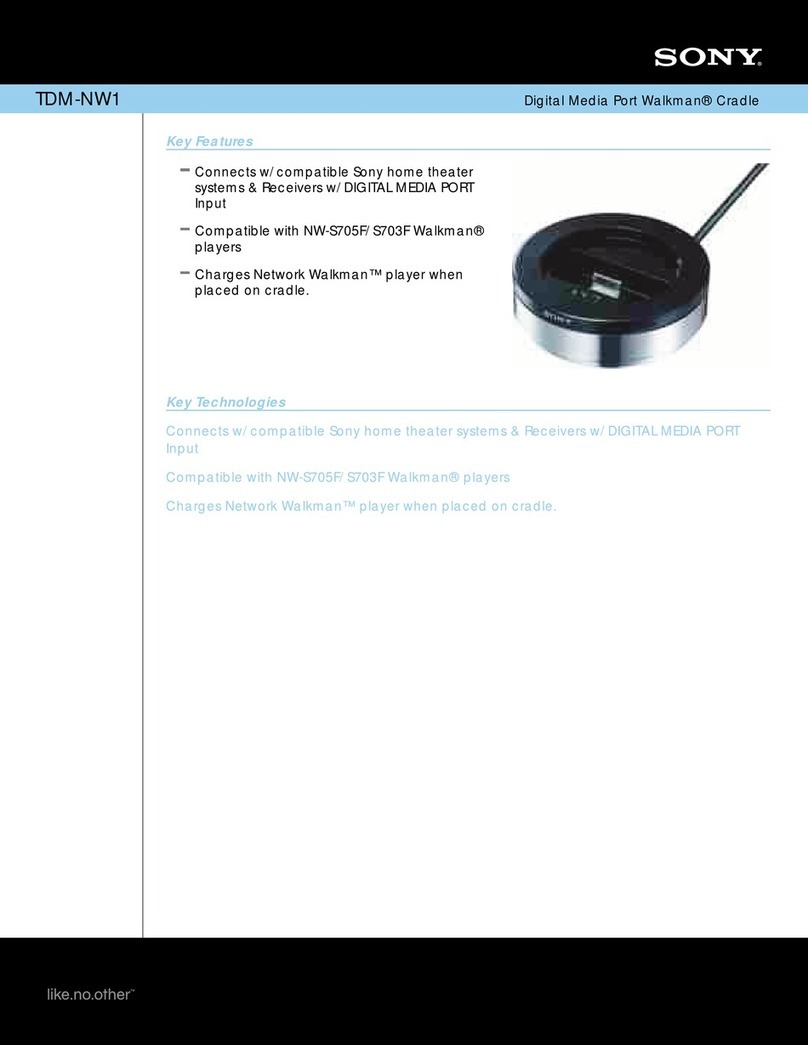 Sony TDM-NW1 Marketing Specifications