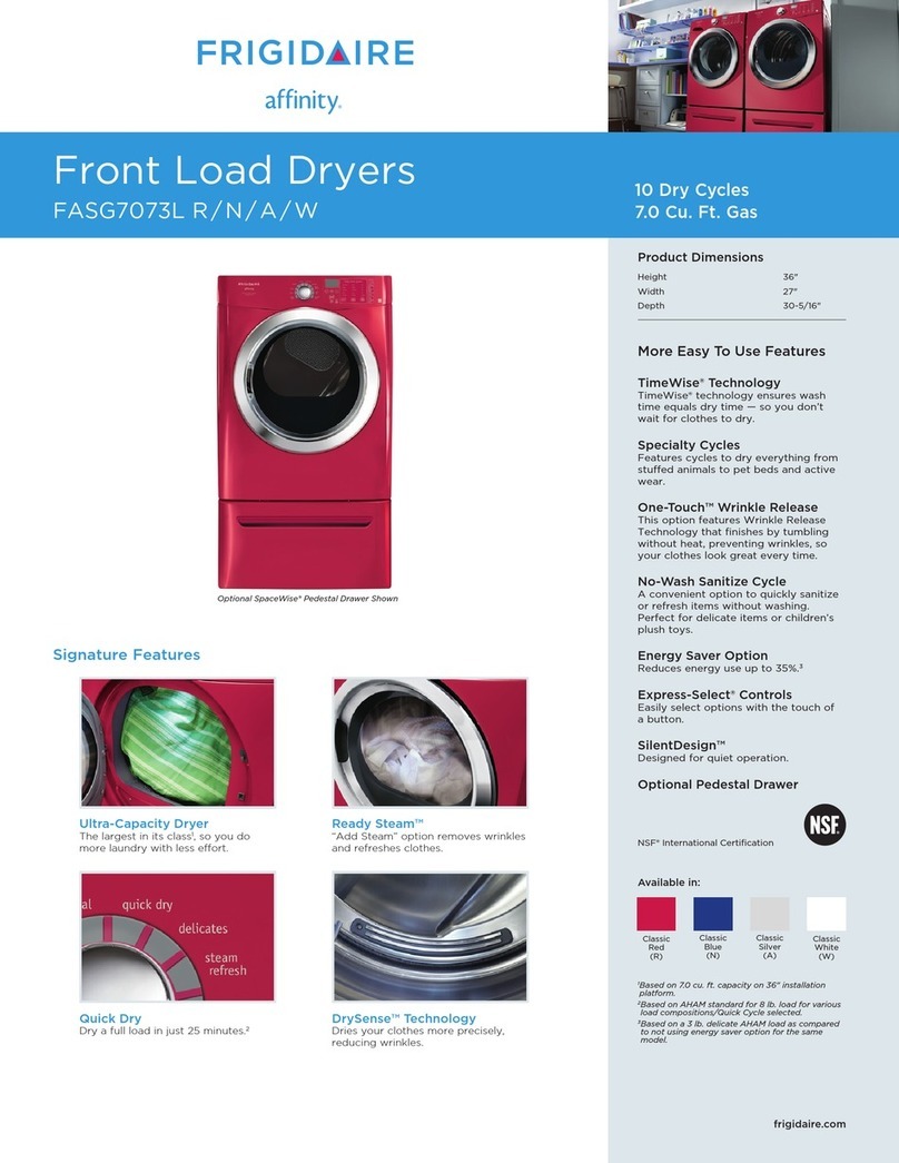 Frigidaire Affinity FASG7073L User manual