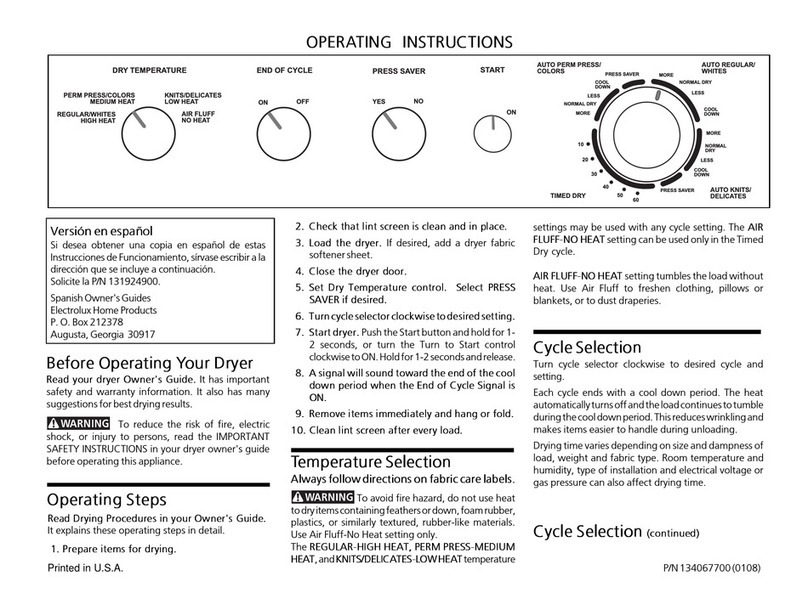 Frigidaire GLGR642AS5 User manual