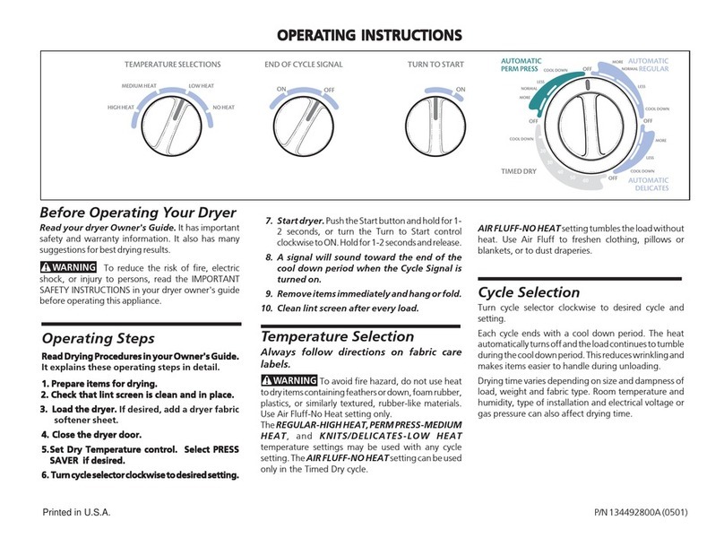 Frigidaire GLEQ442CEs0 User manual Frigidaire GLEQ442CEs0 User manual