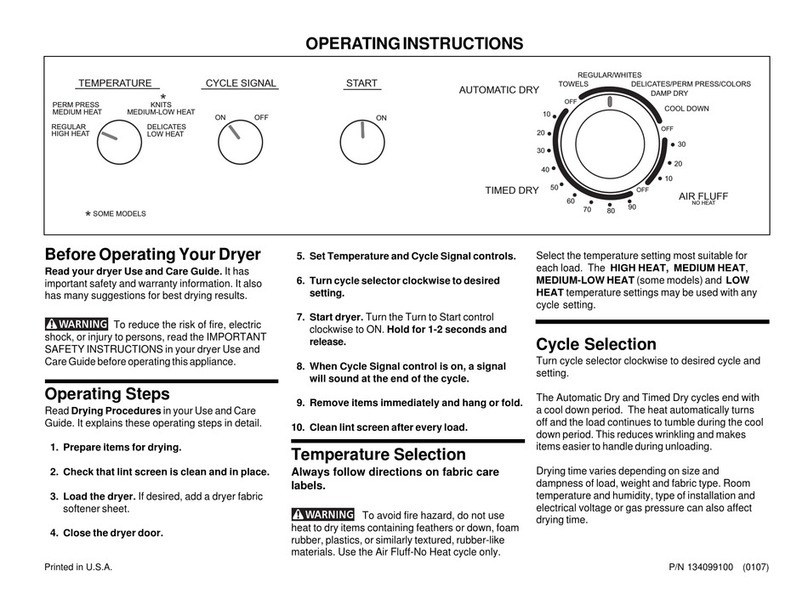 Frigidaire GLEQ332CAS2 User manual Frigidaire GLEQ332CAS2 User manual