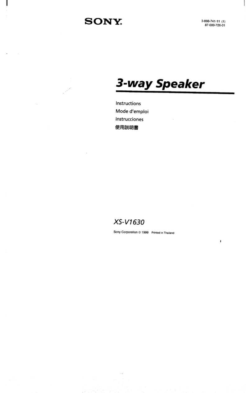 Sony XS-V1630 Instructions  (English User manual
