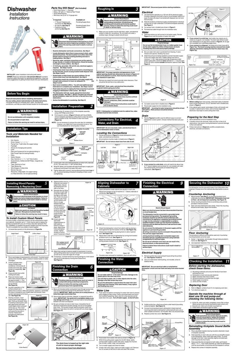 Frigidaire FDB979GFW1 installation instructions