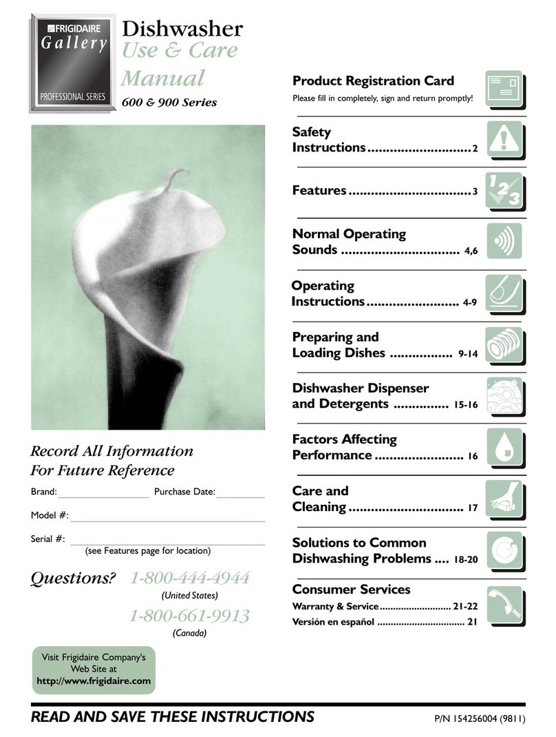 Frigidaire FDB989GFW2 Use & care manual