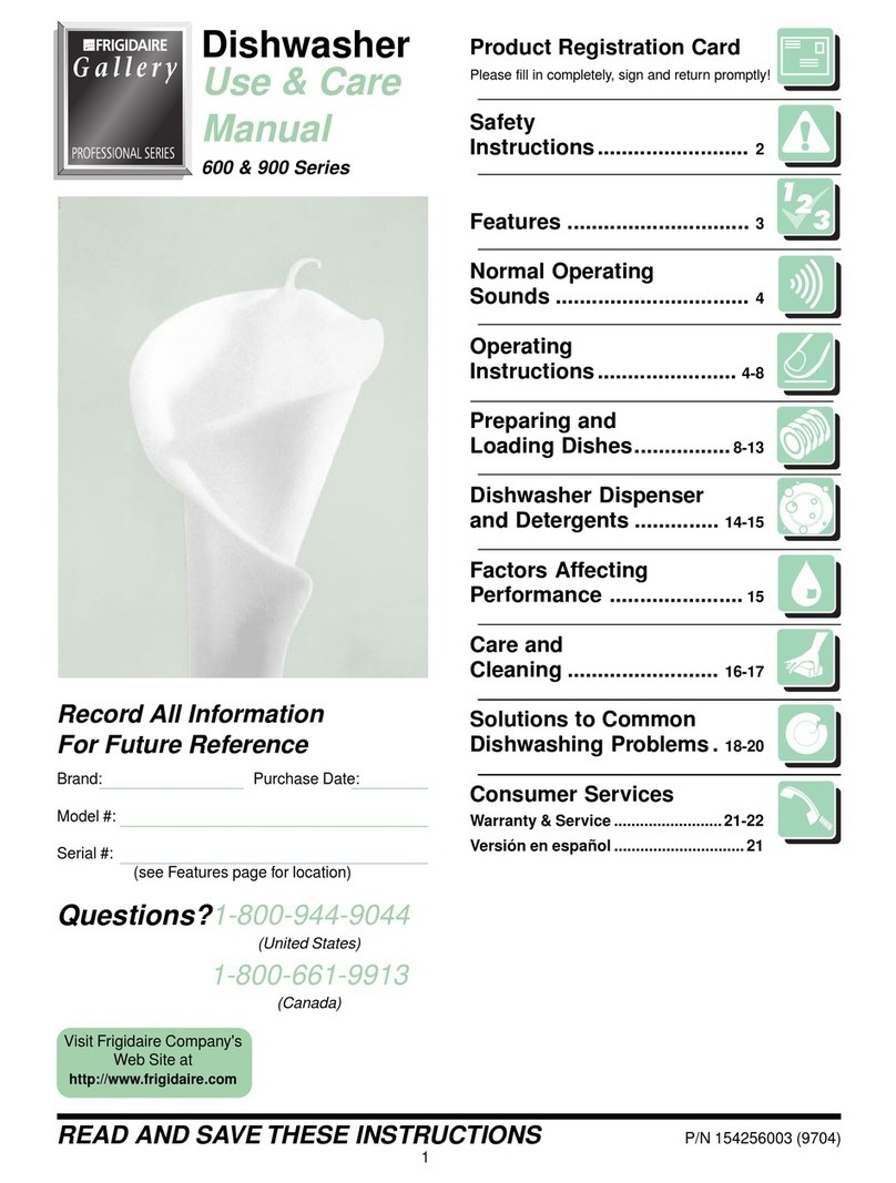 Frigidaire FDB989GFW1 Use & care manual