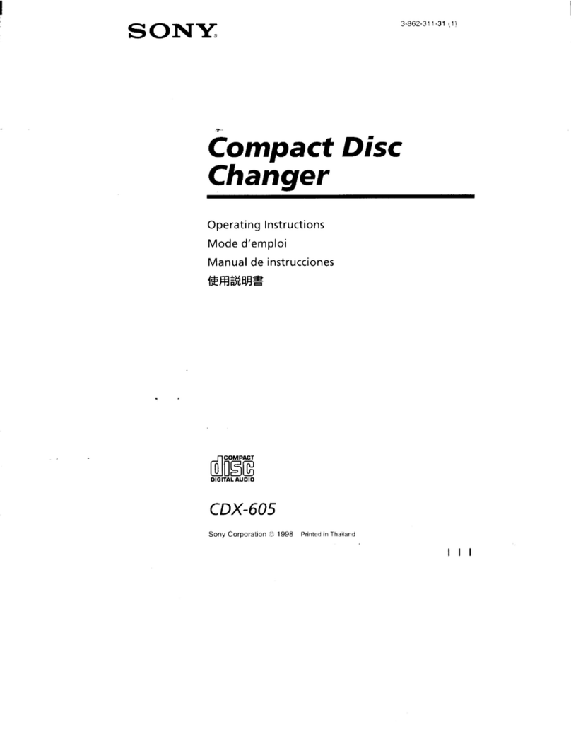 Sony CDX-605 - Compact Disc Changer User manual