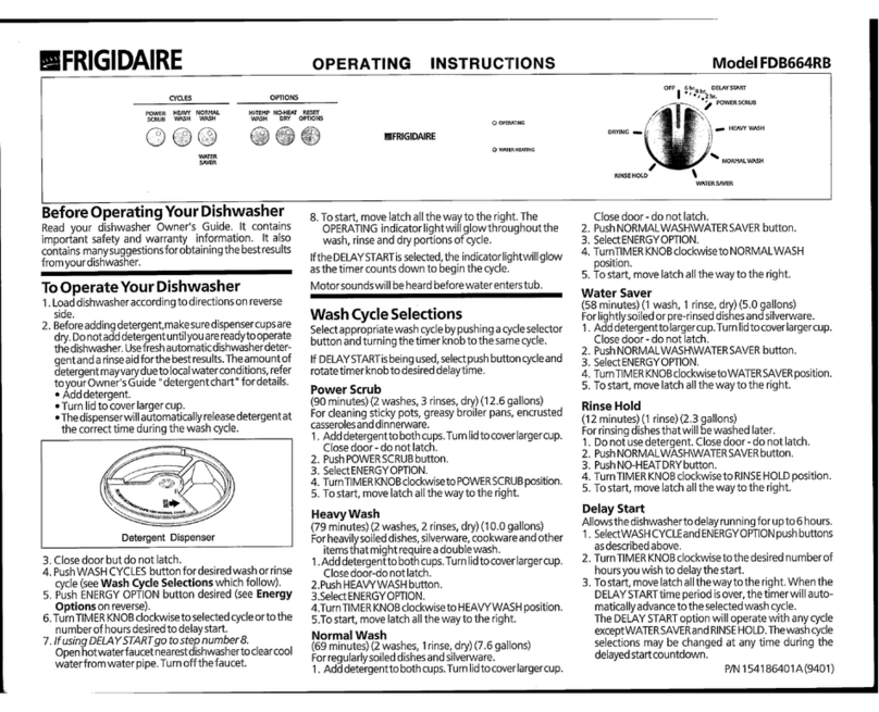Frigidaire FDB664RB User manual