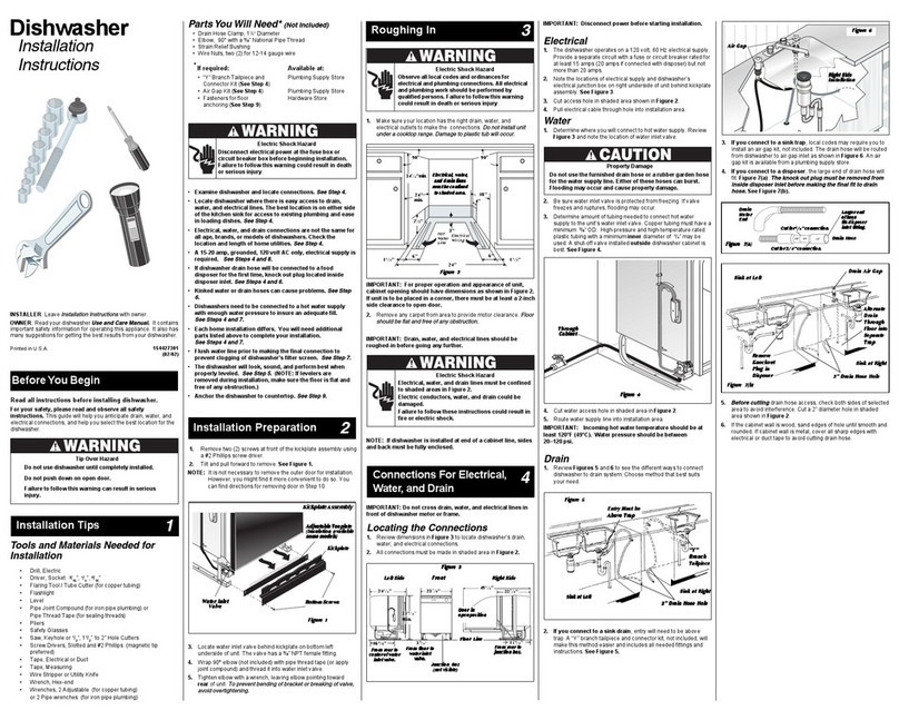 Frigidaire GLD2250RDC - Gallery Series 24 Inch... installation instructions