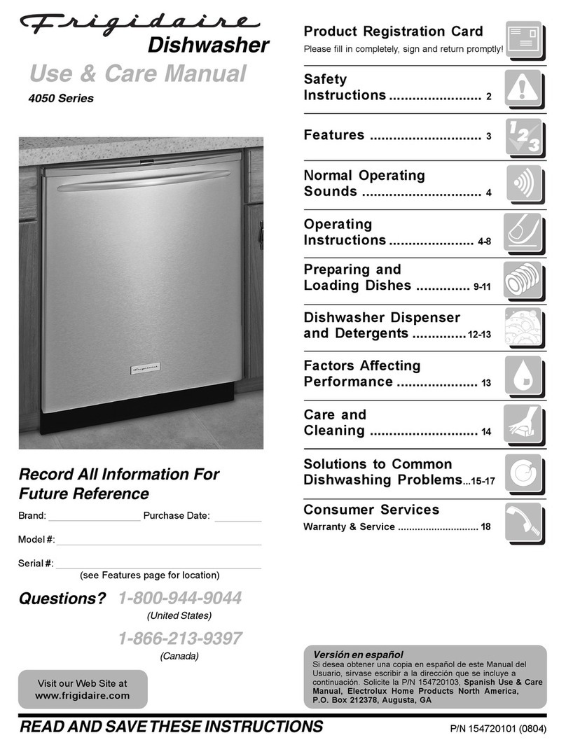 Frigidaire PLD4050RHC - 24 Inch Fully Intergrated Console... User manual