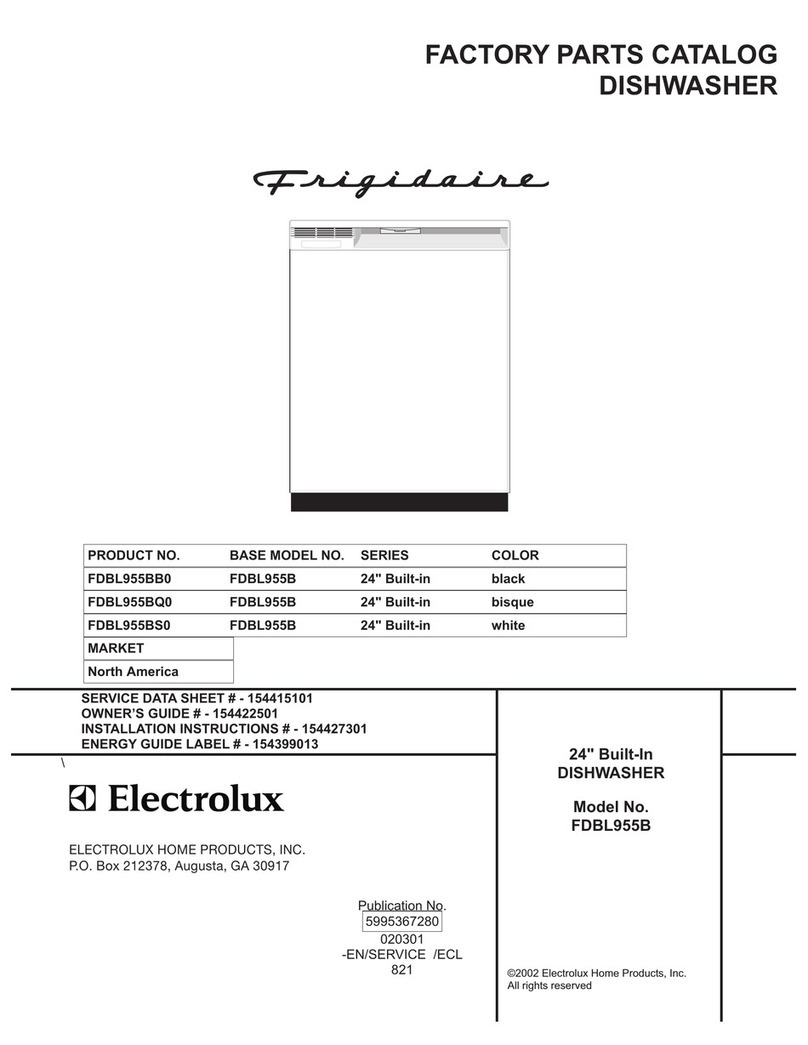 Frigidaire FDBL955B Factory parts catalog Frigidaire FDBL955B Factory parts catalog