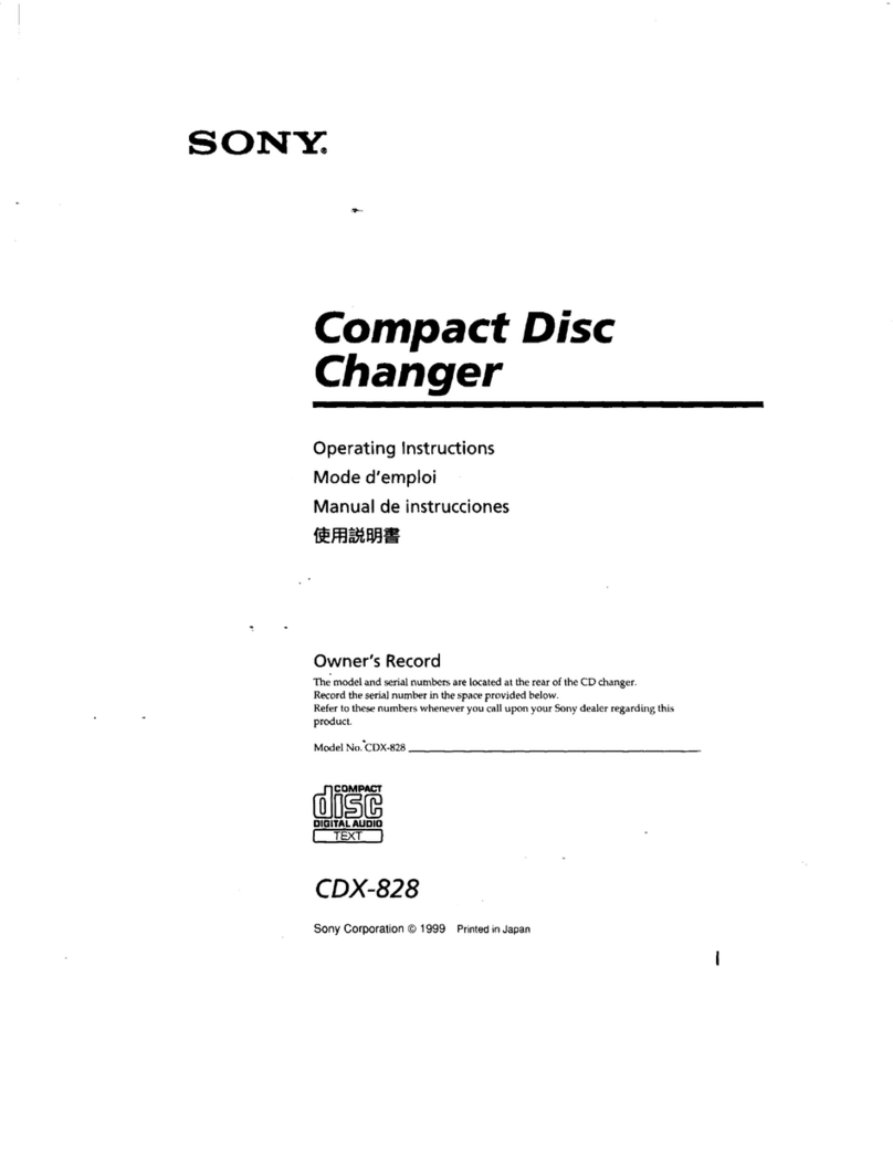 Sony CDX-828 - Compact Disc Changer System User manual Sony CDX-828 - Compact Disc Changer System User manual