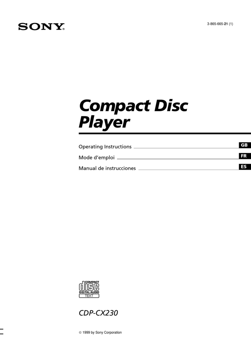 Sony CDP-CX230 - Compact Disc Changer operating instructions