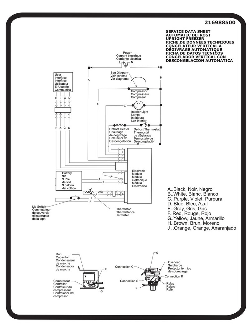 Frigidaire GLFU1467FW0 Service data sheet