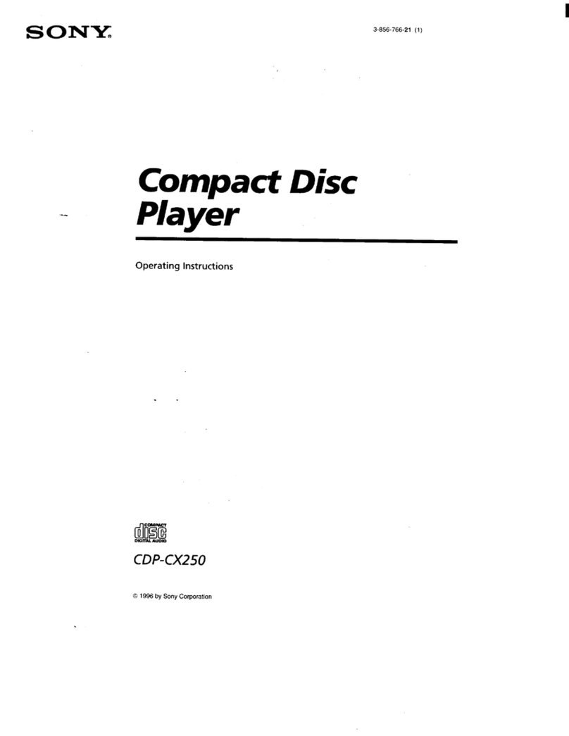Sony CDP-CX250 - 200 Disc Cd Changer operating instructions