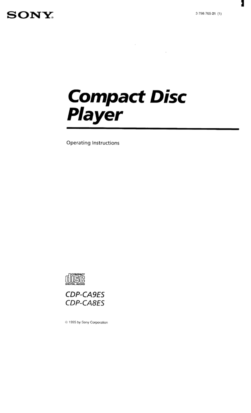 Sony CDP-CA8ES - 5 Disc Cd Changer User manual