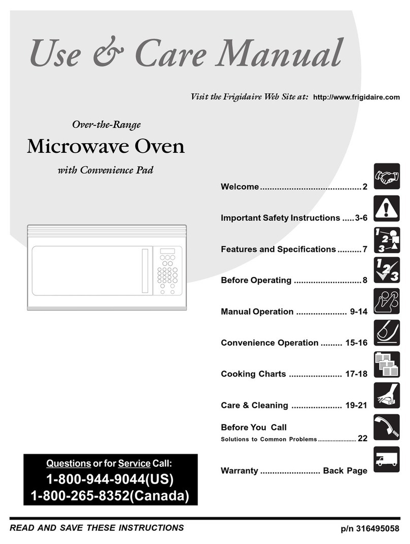 Frigidaire MWV150K use and care manual