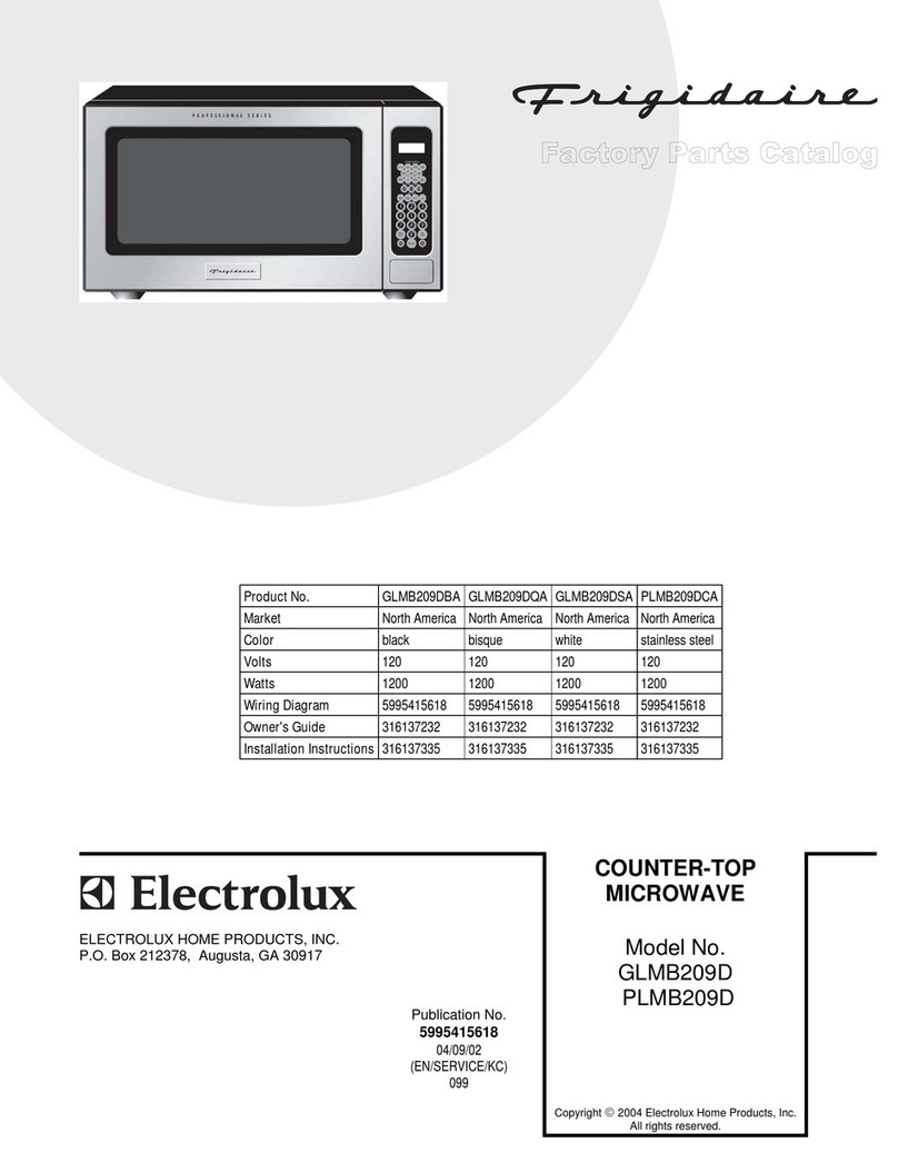 Frigidaire GLMB209D User manual