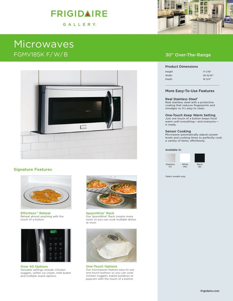 Frigidaire Gallery FGMV185K User manual