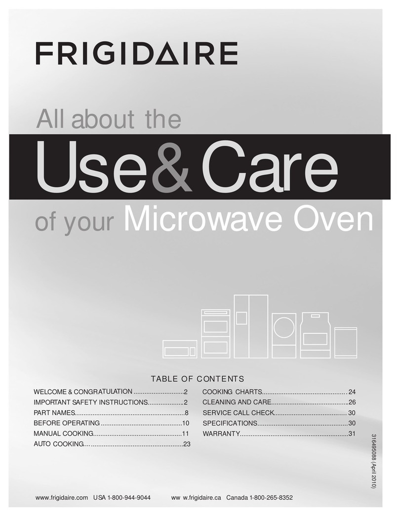 Frigidaire FFMV152CL W use & care