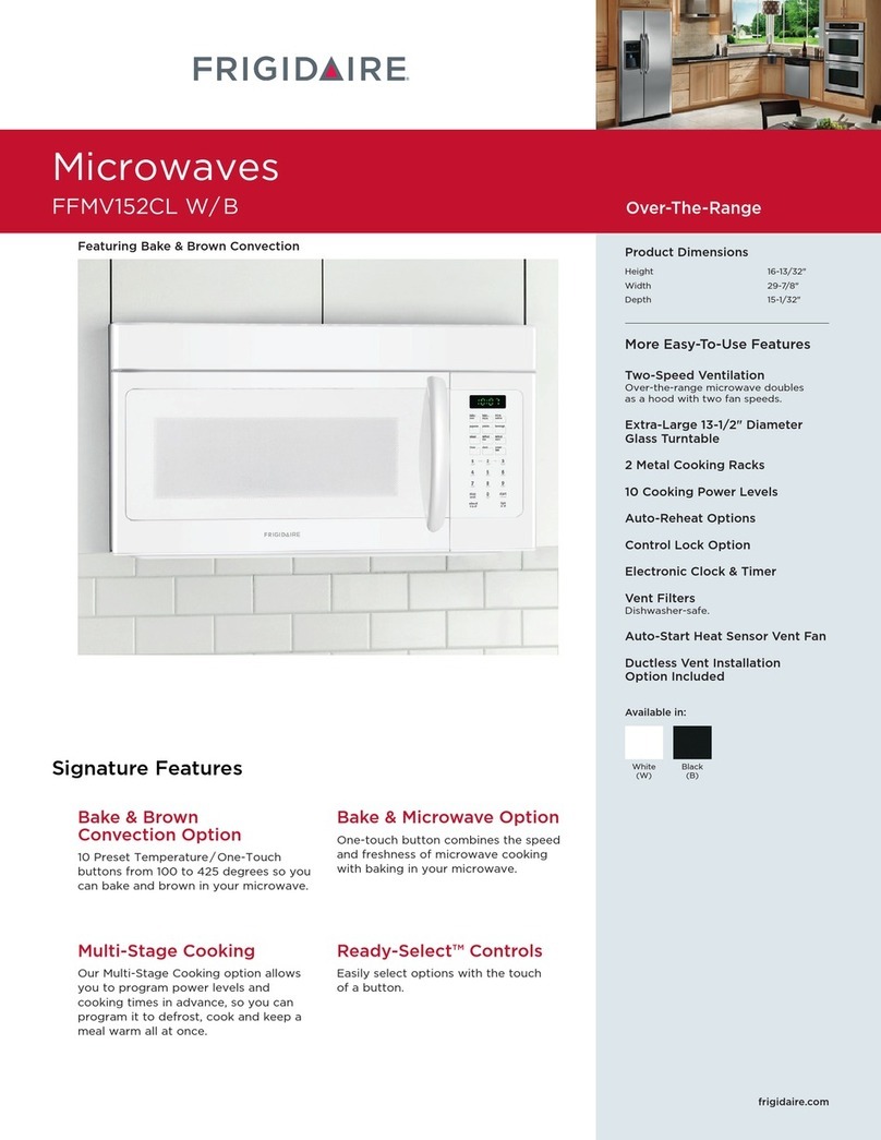 Frigidaire FFMV152CL W Operating and safety instructions