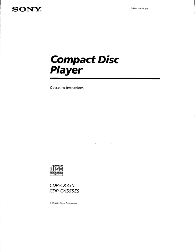 Sony CDP-CX350 - 300 Disc Cd Changer User manual