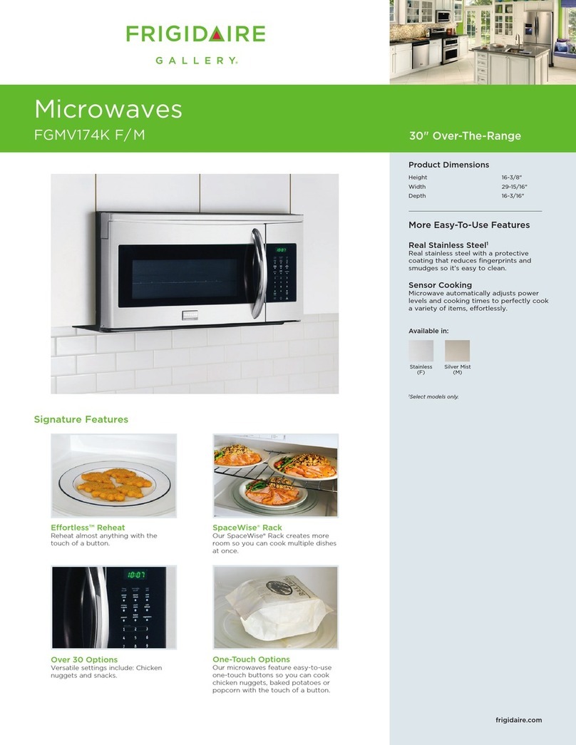 Frigidaire Gallery FGMV174K F Specifications