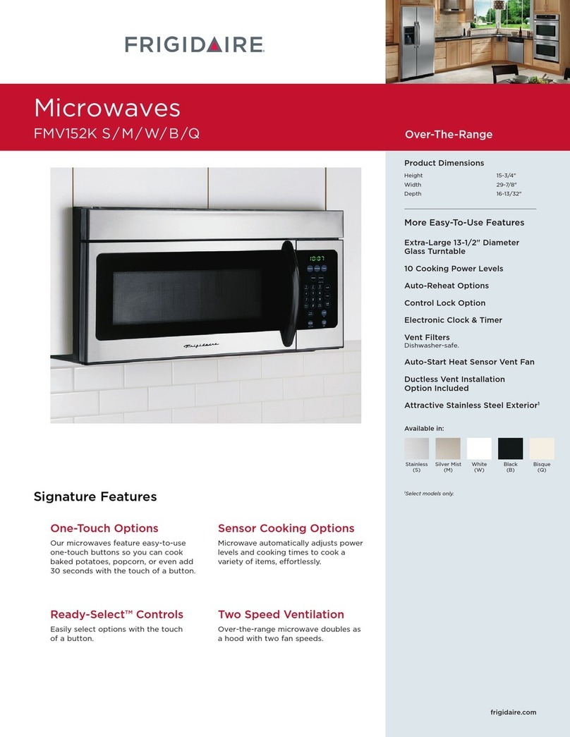 Frigidaire FMV152K Specifications