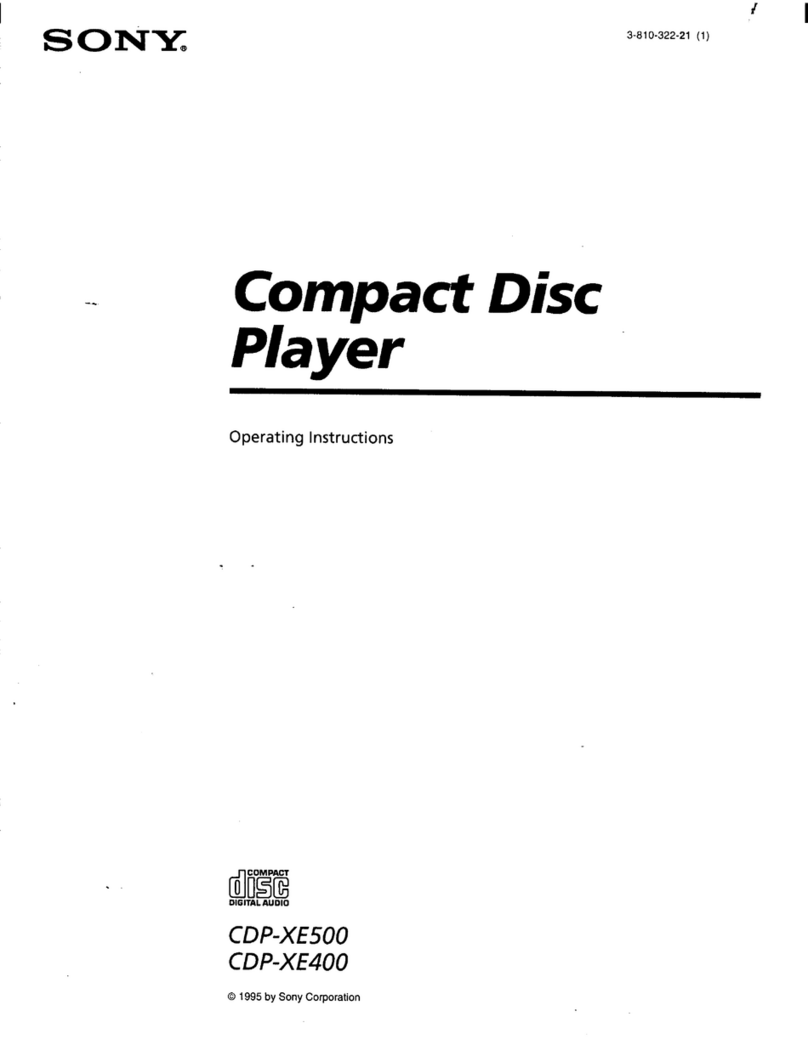 Sony CDP-XE400 - Compact Disc Player User manual