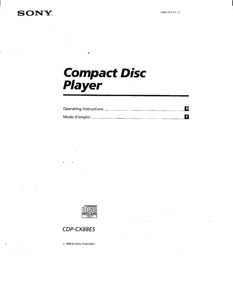 Sony CDP-CX88ES - Es 200 Disc Cd Changer User manual Sony CDP-CX88ES - Es 200 Disc Cd Changer User manual