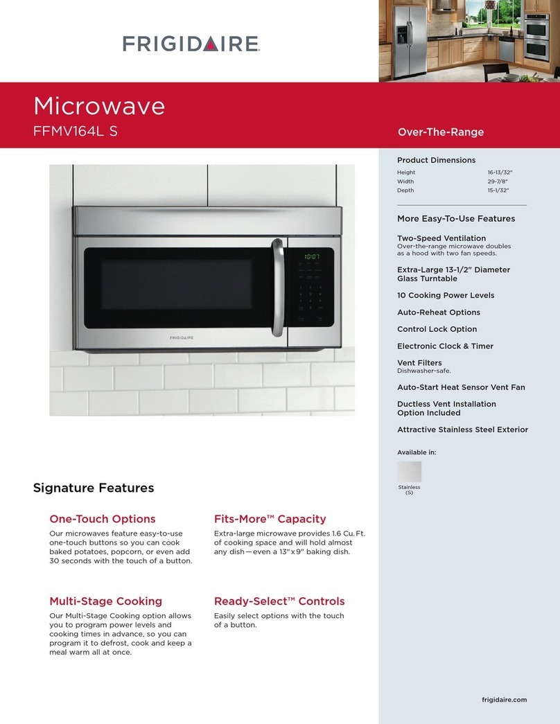 Frigidaire FFMV164LS User manual
