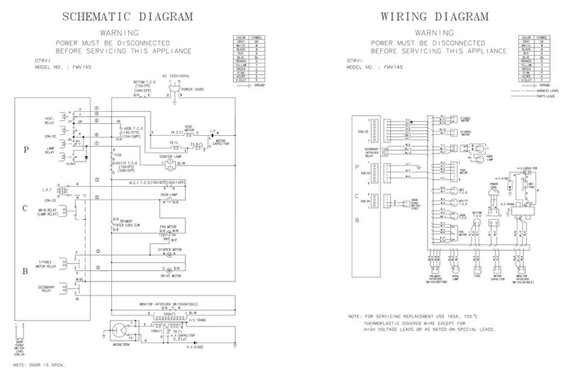 Frigidaire FMV145K Wiring diagram