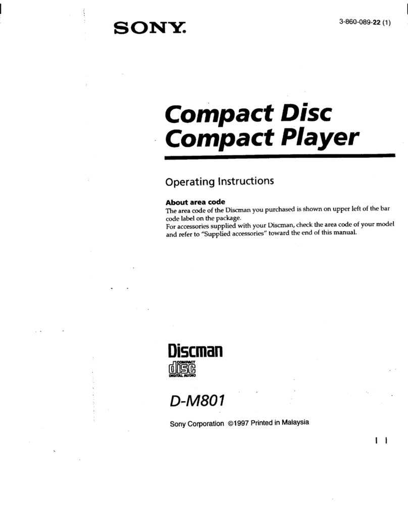 Sony DISCMAN D-M801 User manual