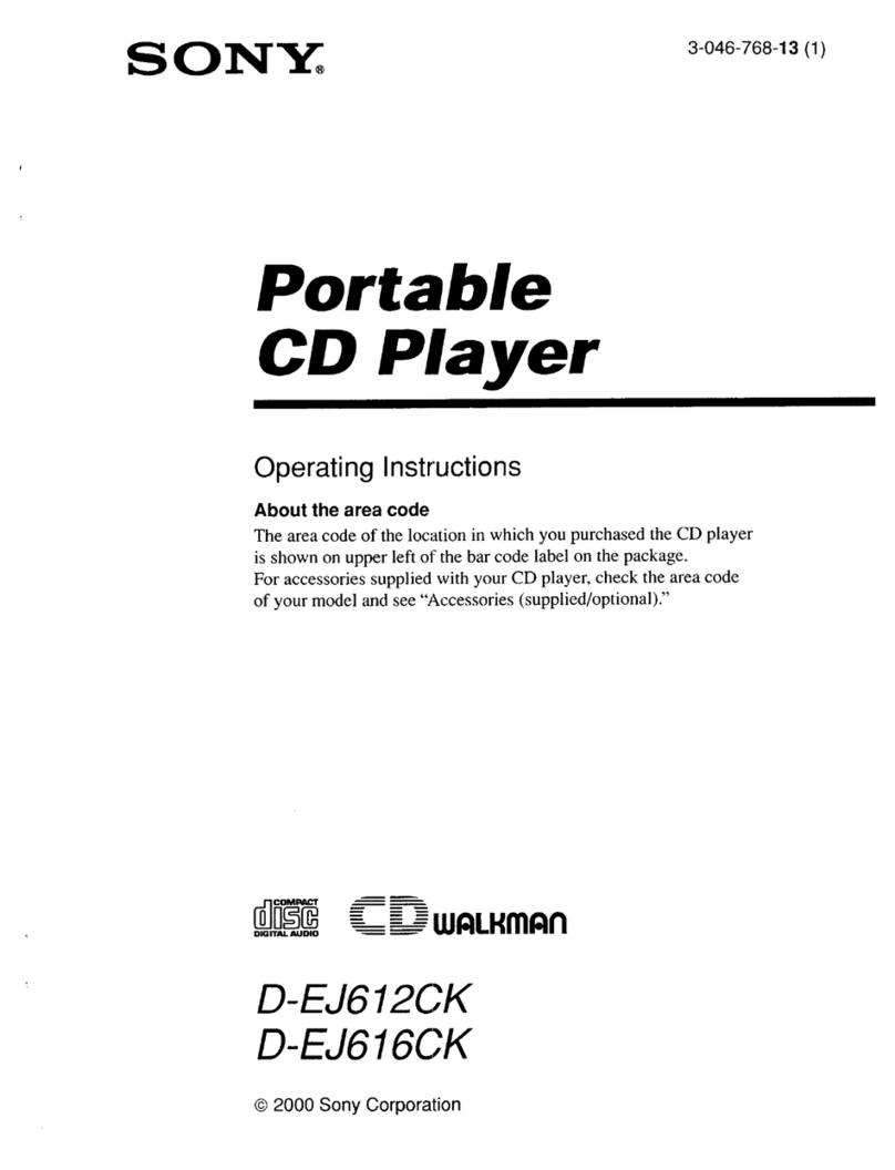 Sony D-EJ612CK - Portable Cd Player User manual