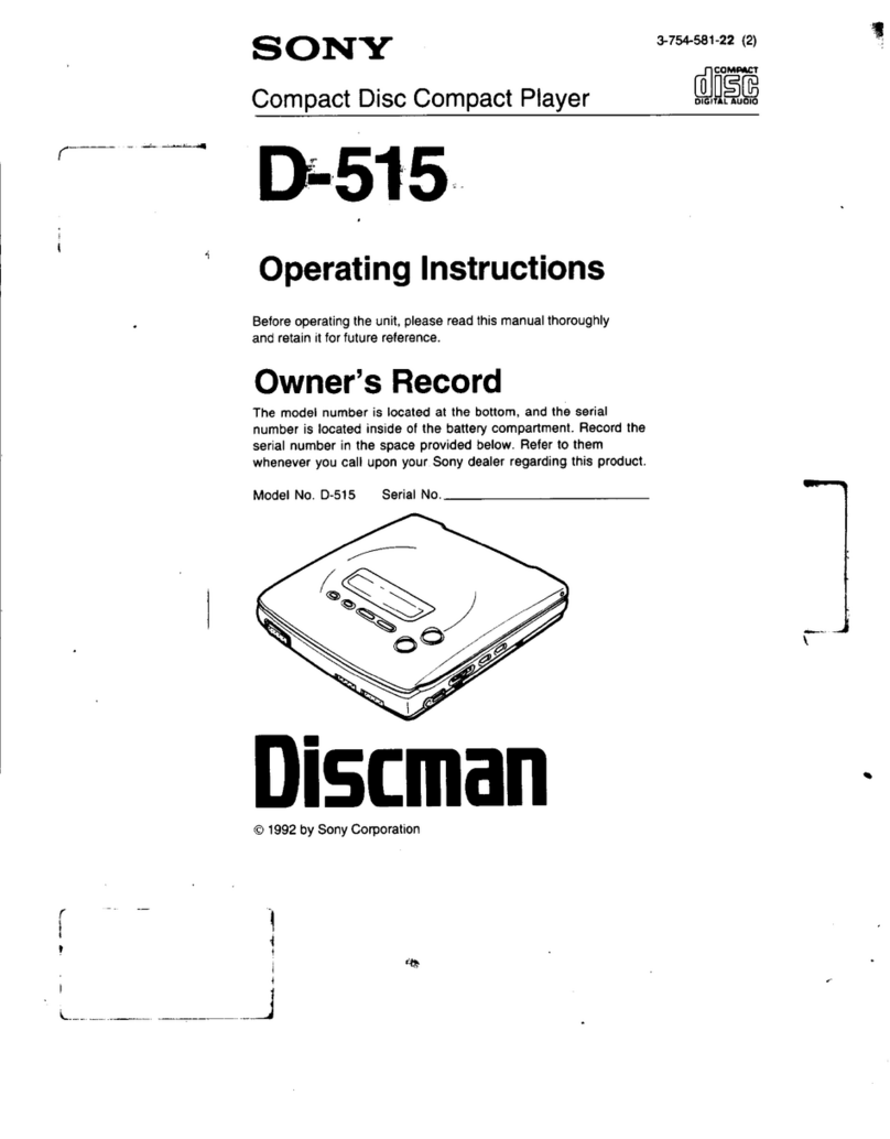 Sony Discman D-515 User manual