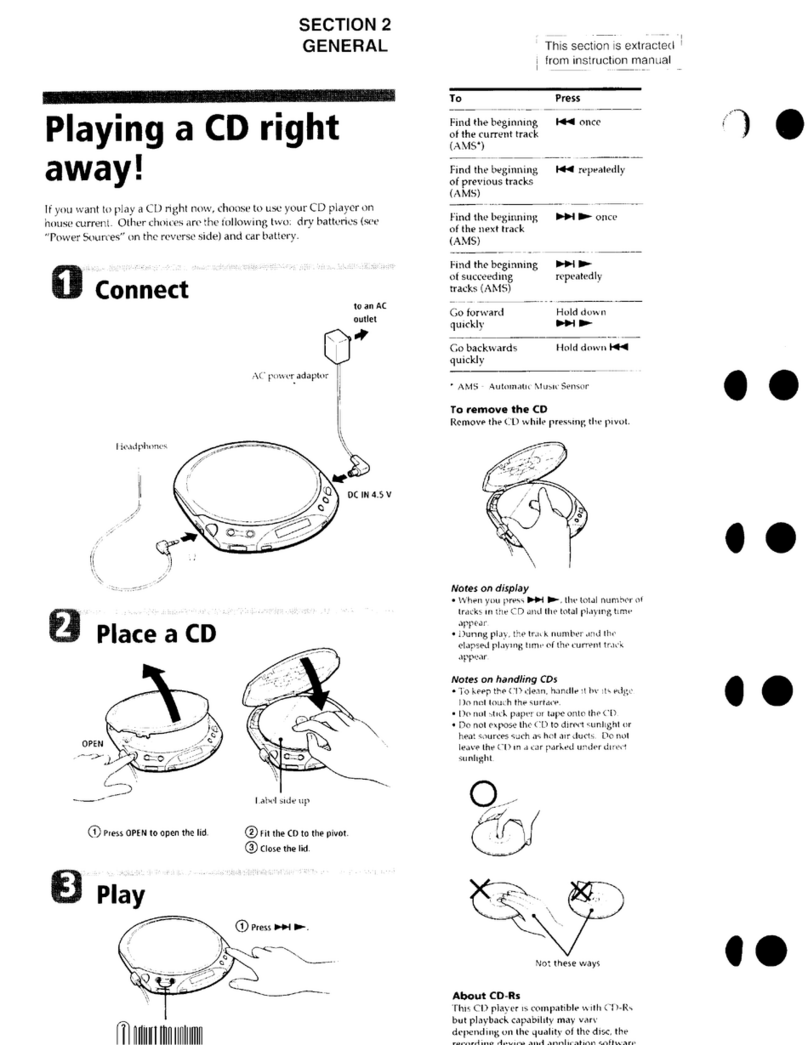 Sony Walkman D-E226CK User manual