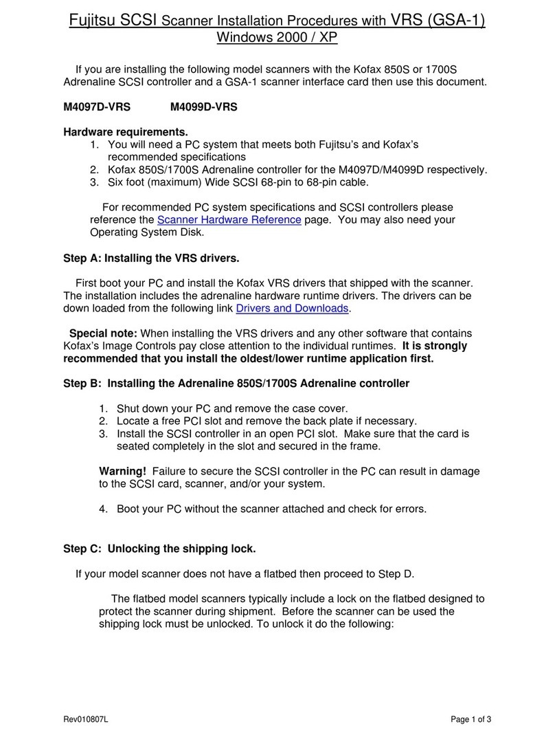 Fujitsu M4097D - Fb 50PPM SCSI A3 Dupl 100Sht Adf Reference guide