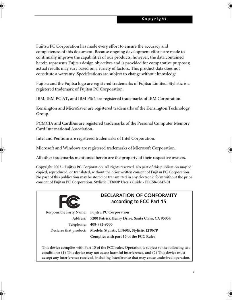 Fujitsu Stylistic LT 800P user guide