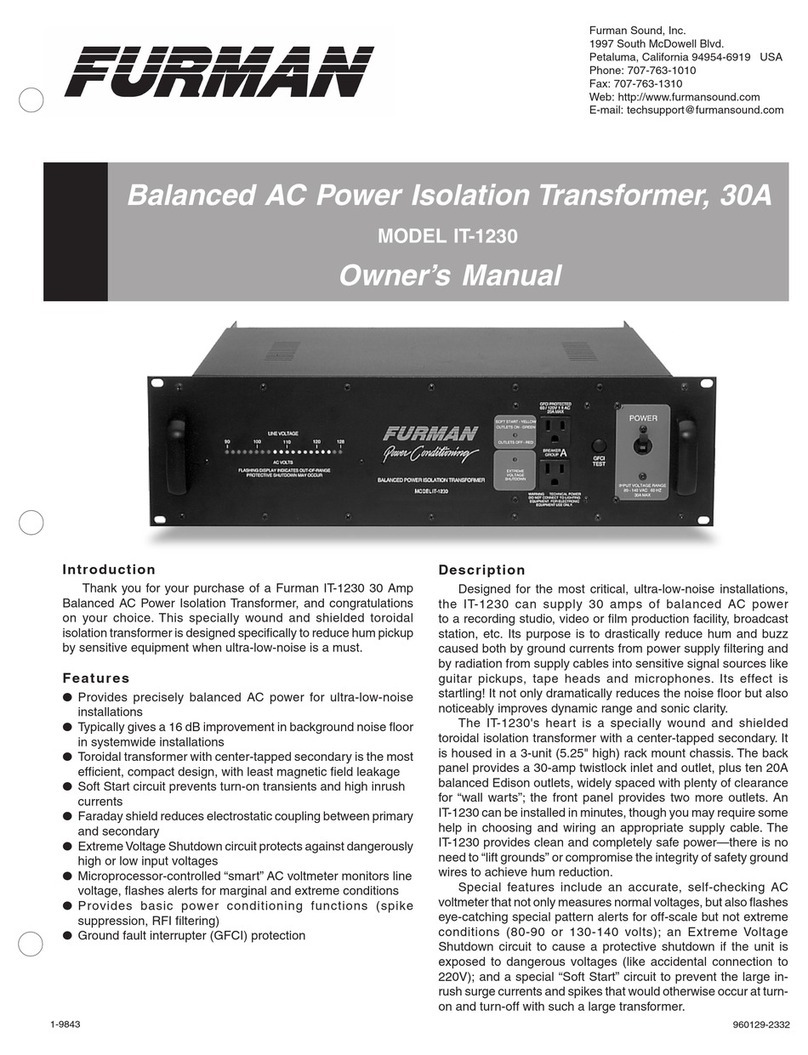 Furman IT-1230 User manual