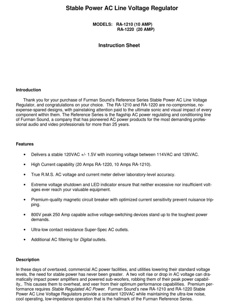 Furman RA1210 instruction sheet