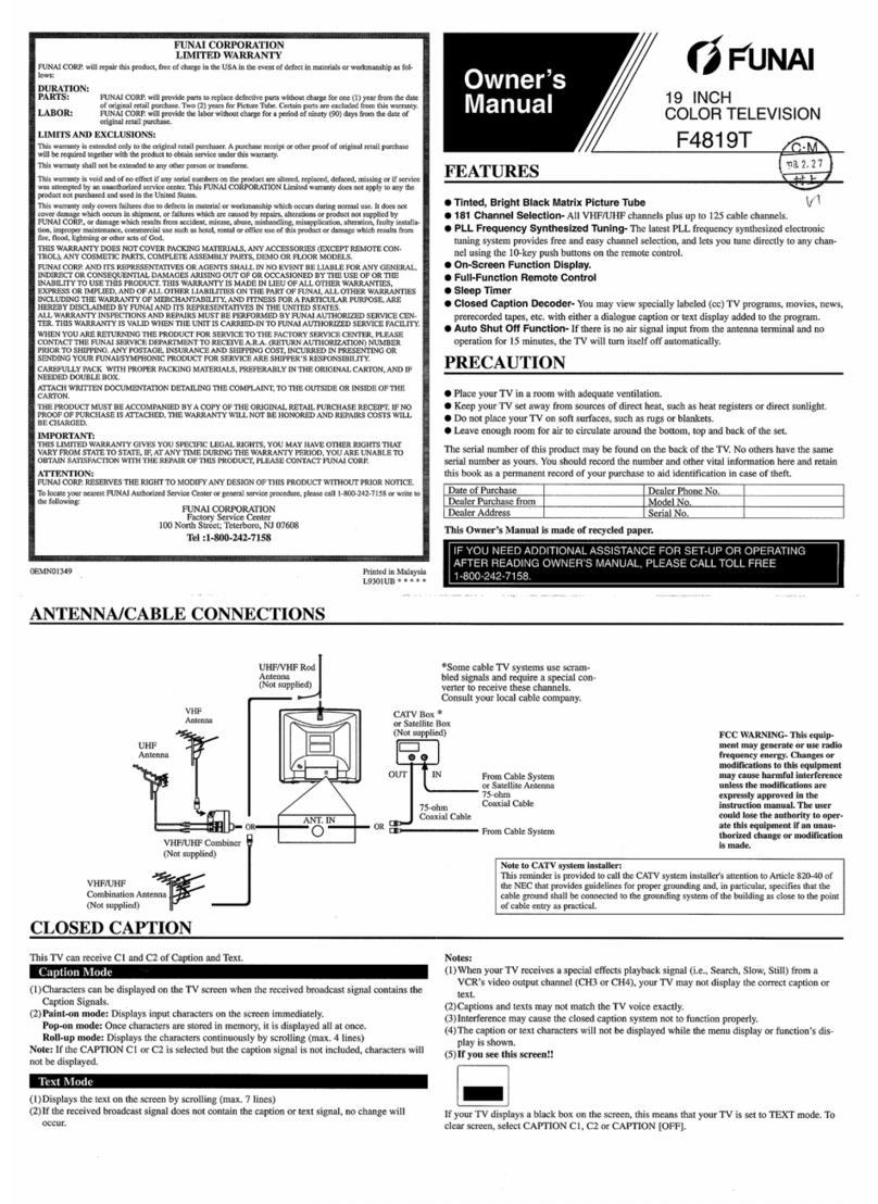 FUNAI F4819T User manual FUNAI F4819T User manual
