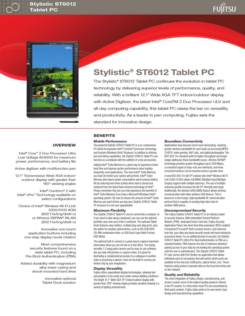 Fujitsu ST6012 - Stylistic Tablet PC User manual