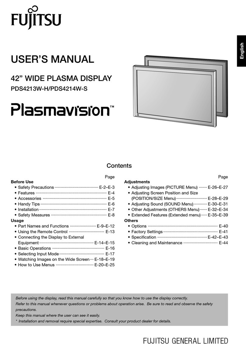 Fujitsu Plasmavision PDS4213 User manual