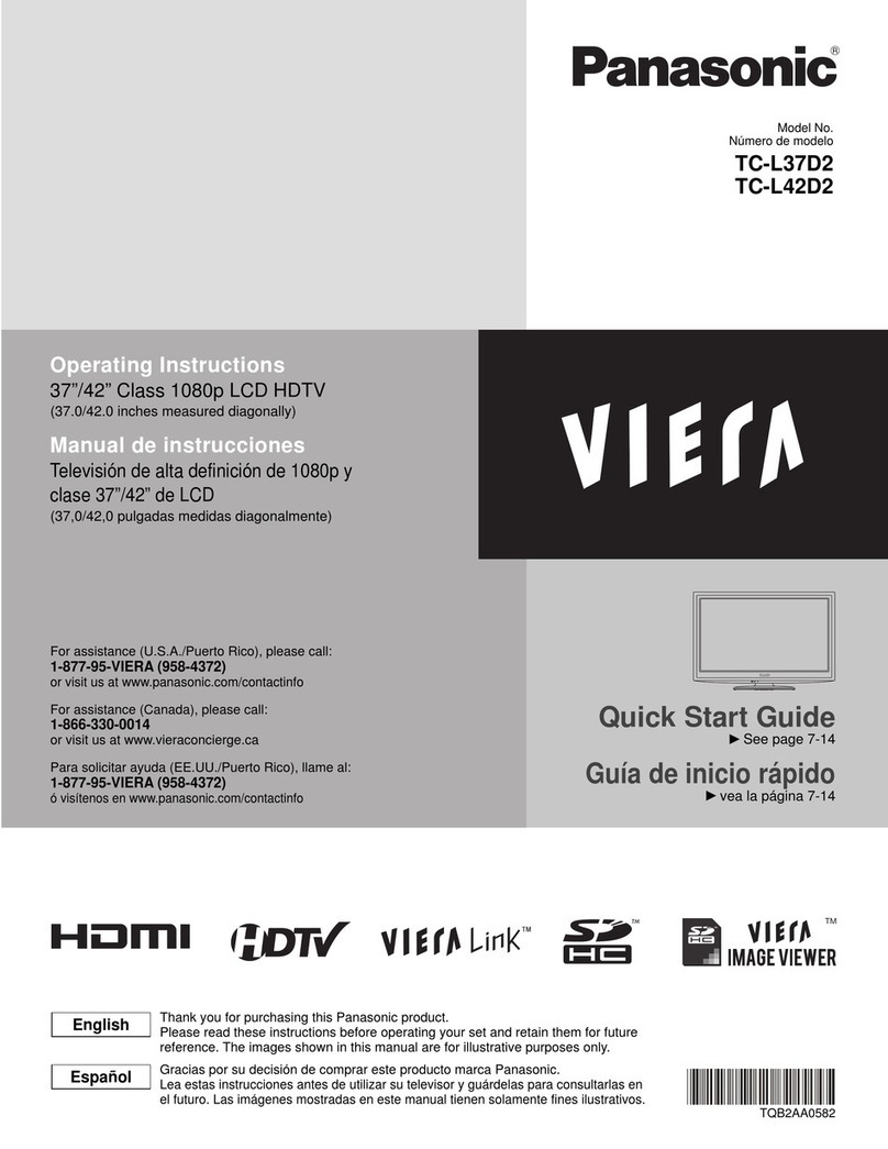 Panasonic TCL37D2 - 37" LCD TV User manual