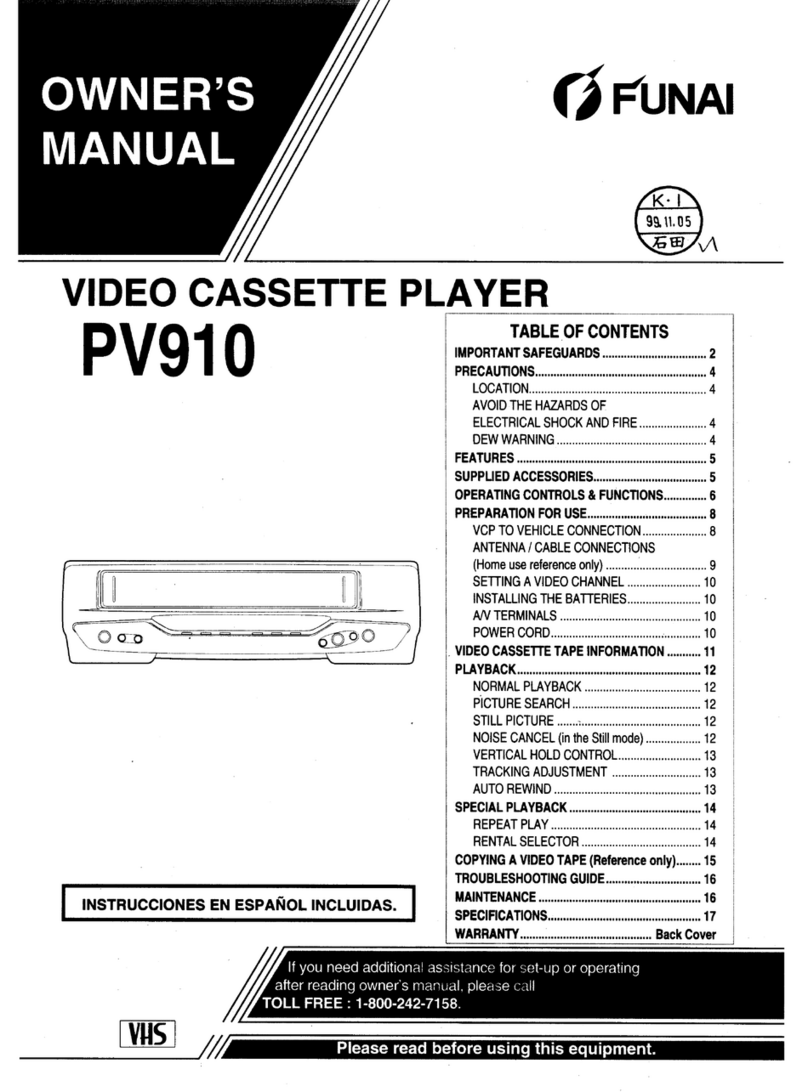 FUNAI PV910 User manual