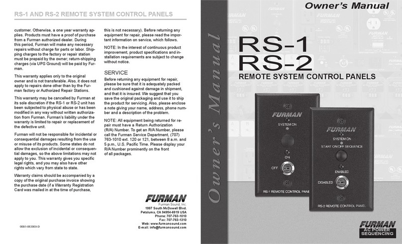 Furman RS1 User manual
